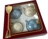 Rauch Victoria Collection Ornaments Decorated Ball Set of 4 Blue 2.5 inc... - $12.52