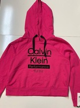 Calvin Klein Performance Cropped Hoodie Sweatshirt Spellout - Beetroot -Small. - £39.43 GBP