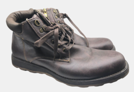 Steve Madden Boots 11 Brown Leather Combat Lace Up Chukka Mid Ankle Trader - $733.71 MXN