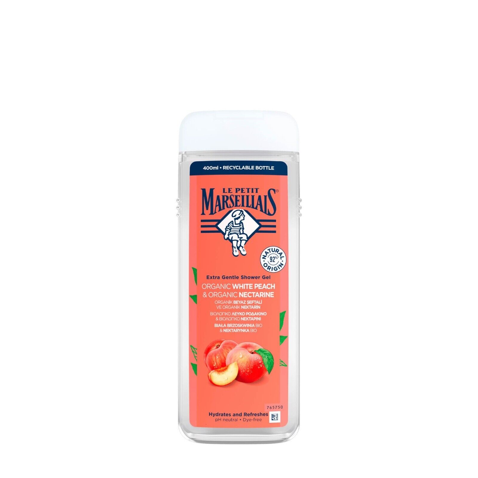 Le Petit Marseillais shower gel: ORGANIC White Peach & Nectarine 400ml FREE SHIP