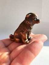 Heavy Miniature Antique Bronze Brass Figure Statue Dog Collectible Home ... - $149.00