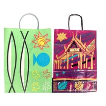 2 VTG Bloomingdales Paper Bags Girvin China Seas 87 &amp; 1990 Laurie Rosenw... - $49.66
