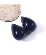 Natural Blue Sapphire Tear Drop Plain Loose Gemstone Pair For Jewelry Ma... - $59.69
