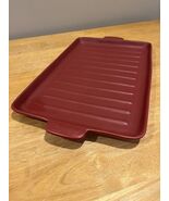 Longaberger Flameware Paprika Red Grill Pan Pottery Server Cookware 18&quot; ... - $180.36 CAD
