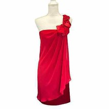 Max and Cleo One Shoulder Dress Red Size 6 Ruffled Layered Party Holidays - £28.63 GBP