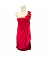 Max and Cleo One Shoulder Dress Red Size 6 Ruffled Layered Party Holidays - £28.65 GBP