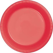 Coral 7 Inch Plastic Desert Plates 20 Pack Coral Tableware Decorations S... - $10.99