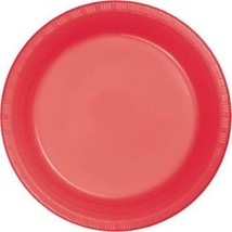 Coral 7 Inch Plastic Desert Plates 20 Pack Coral Tableware Decorations S... - £8.80 GBP