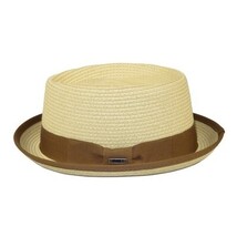 Men's Broner Summer Hat Woven Straw Style Porkpie STAND UP 88-8606 Natural image 3