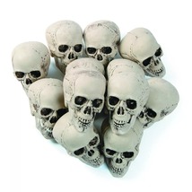 12 pieces Bag of Skull Heads, Skeleton, Creepy Halloween Home Decor Crafts 5&quot; - $71.99