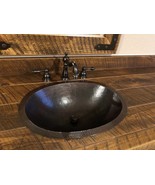19&quot; Oval Drop In  or Under Mount Copper Bathroom Sink with ORB Faucet &amp; ... - $314.95