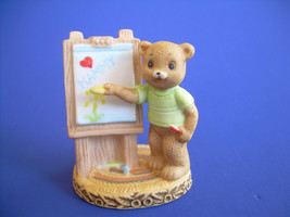 Child Bear Artist Painting Lefton 03789 Gift Tag NOS VTG Anthropomorphic Mammy - £4.67 GBP