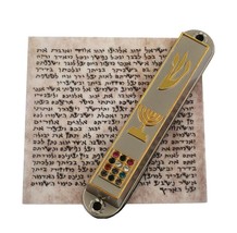 Set of 5 Pcs Silver Plated Hoshen Menorah Mezuzah Jewish Home Protection... - $24.25