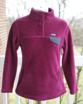 Patagonia Worn Wear Girls Re-Tool Snap-T Pullover Fleece Pink Berry Size L 12 - £36.08 GBP
