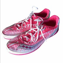 Saucony Kilkenny XC5 Cross Country 10.5 Womens Pink White Track Spike Shoes - £36.32 GBP