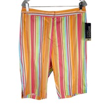 Briggs Casual Womens Shorts Stripes 12 Rainbow New - $25.00