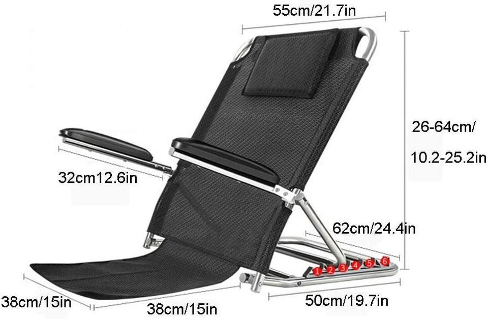 Steel Folding Adjustable Angle Bed Backrest Support Frame With Armrests OL23 Item image 3