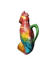 French Majolica Parrot Pitcher c.1880 Uncommon Form Early St Clements Ma... - $233.89