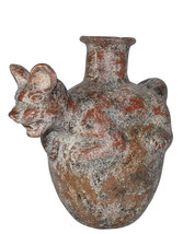 Early 20th Century Colima Dog Effigy Vessel Lrg Hand Molded Pottery Jug w Spout - £795.35 GBP