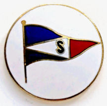 Shoreline Yacht Club Long Beach CA Sailing Burgee Flag Pin Blue Red White... - £20.63 GBP