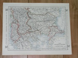 1921 Antique Map Of Bulgaria Thrace Turkey Greece Serbia Albania Romania - £22.29 GBP