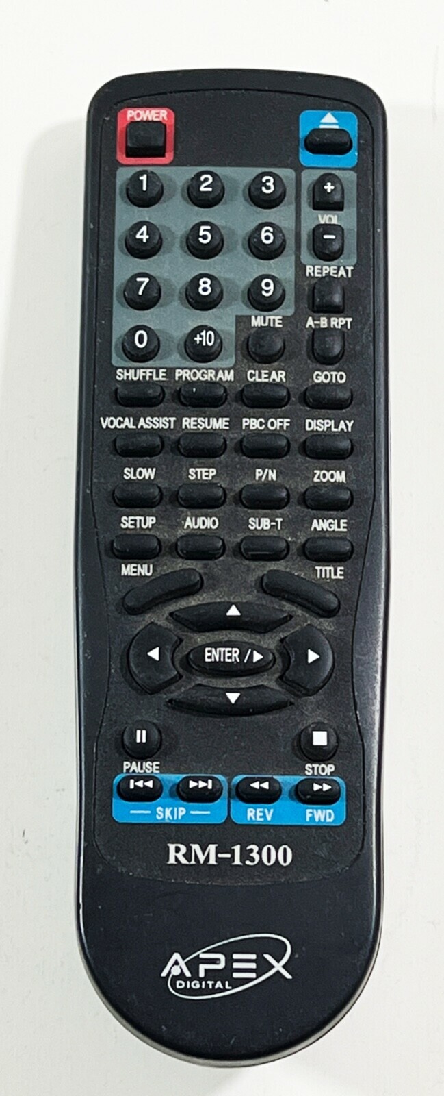 Apex Digital RM-1300 DVD PLAYER AD1500, AD1500RM Remote Control Black - $9.89