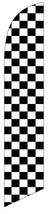 Black and White Checkered Feather Banner Swooper Flag - NO WIND REQUIRED - Repla - £19.94 GBP