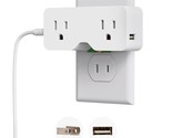 Usb Wall Outlet Extender, Multi Plug Outlet Splitter With Two Usb A Port... - $18.99