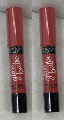 2 Victoria's Secret Gloss Balm Nourishing Lip Tint - Glowing - 0.08 oz Sealed