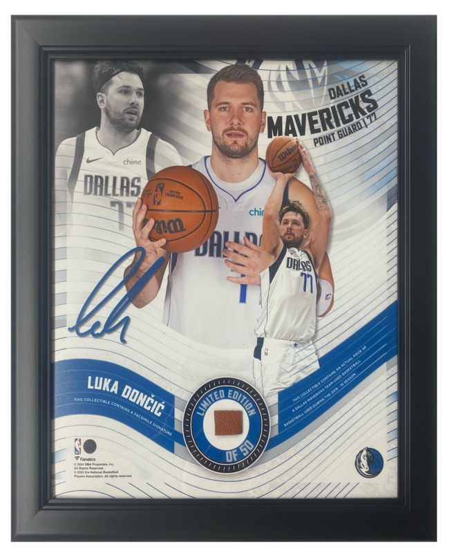Luka Doncic Framed Mavericks 15&quot; x 17&quot; Game Used Basketball Collage LE 50 - $129.00
