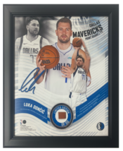 Luka Doncic Framed Mavericks 15&quot; x 17&quot; Game Used Basketball Collage LE 50 - £92.28 GBP