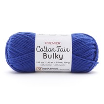 Premier Yarns Cotton Fair Bulky Yarn Solid Classic Blue - £13.91 GBP