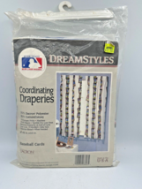 Vtg Dreamstyle Baseball Cards MLB Branded Drapes Curtains 48x63&quot; NOS USA - £38.57 GBP