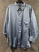 VTG J Ferrar Shirt Mens Medium 16.5 32/33 Blue Button Down Casual Preppy Dressy - £14.04 GBP