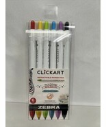 Zebra Click Art Retractable Marker Pen Fine Pink Purple Yellow ￼6pk COMB... - $5.75 CAD