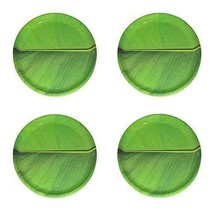 Traditional Style Banana Leaf Round Melamine Plate (12 Inch)  Set of 4 F... - £34.81 GBP
