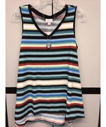 NWT LuLaRoe Small Black Red White Blue Green Yellow Striped KRISTINA Tan... - $31.99