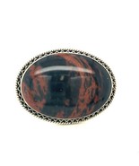 Vintage Signed Sterling Navajo Large Oval Mahogany Obsidian Cuff Bracele... - $7,432.63 MXN