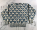 Vintage Honors Sweater Mens Large Blue and Grey Long Sleeve Geometric Hi... - $18.49