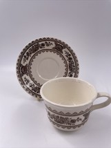 Hampshire Brown by Royal Coffee Tea Cup &amp; Saucer Brown Flowers Leaves &amp; ... - $9.89