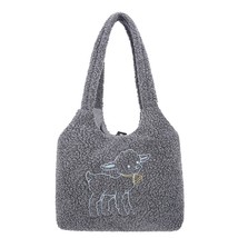 2022 Autumn Women Small Plush Tote Simple Warm Cloth Bags Embroidery Handbag Hig - £18.13 GBP