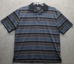 PGA TOUR Golf Polo Shirt Men&#39;s L Multi Striped Performance Short Sleeve ... - $21.44