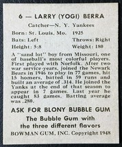 1948 Bowman #6 Yogi Berra Reprint - MINT - New York Yankees - $1.98