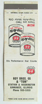 Roy Bros. 66 &amp; &quot;Tom&quot; - Kankakee, Illinois Phillips 66  20 Strike Matchbook Cover - £1.57 GBP