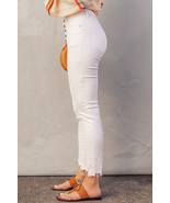 White Plain High Waist Buttons Frayed Cropped Denim Jeans - $469.19 MXN White Plain High Waist Buttons Frayed Cropped Denim Jeans - $469.19 MXN