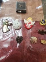 LOT OF 9 MIXED LAPEL PINS AND BROOCHES VINTAGE - $18.80