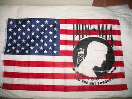 K&#39;s Novelties 3x5 3x5 Wholesale Set (2 Pack) USA American Powmia Pow Mia Flag  - £7.77 GBP