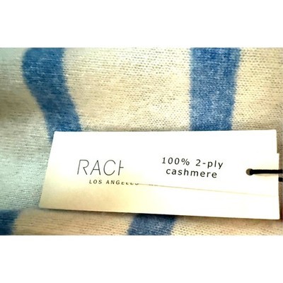 NWT Rachel Zoe Two-Ply Cashmere Sweater Vest Blue Cream Stripe Item image 3