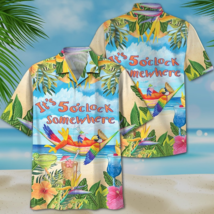 Jimmy Buffett Parrot Hawaiian T-Shirt, It&#39;s 5 O&#39;clock Somewhere Hawaiian Shirt - £8.23 GBP+