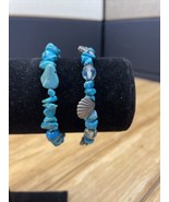 Vintage Lot of 2 Blue Puka Shell Beach Retreat Bracelets Hawaii Hippie KG - $27.06 CAD